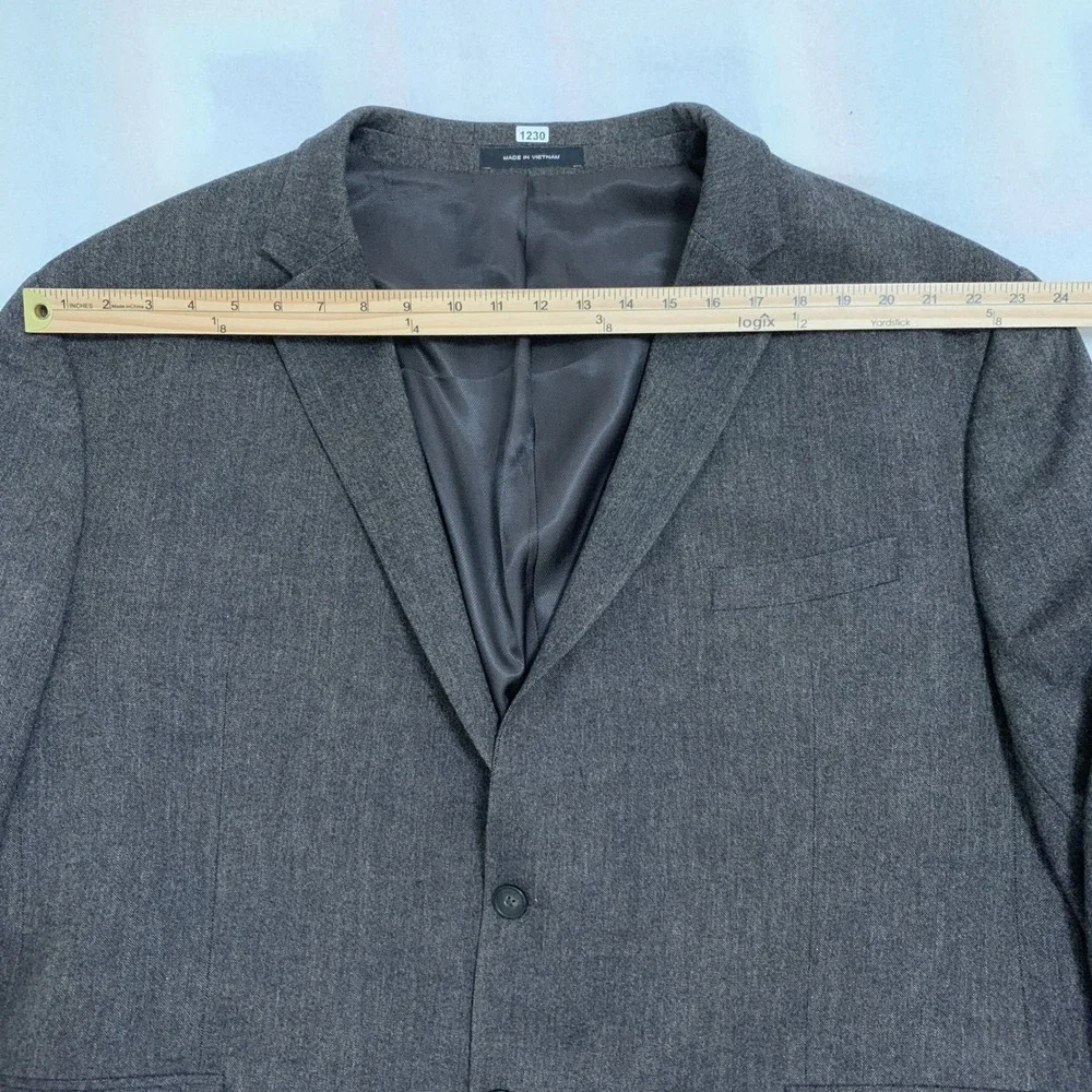 Kenneth Cole Awearness Men's 54R Slim Fit Gray Wool Blend 2-Button Blazer Jacket
